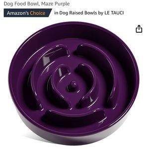 Le Tauci slow feed pet bowl- purple ceramic bowl